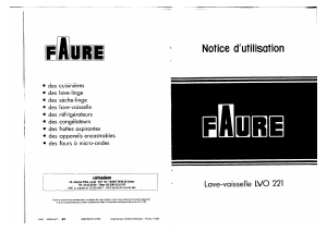 Mode d’emploi Faure LVO221W Lave-vaisselle