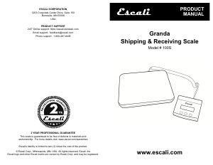 Manual Escali 100S Granda Shipping Kitchen Scale