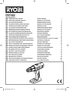 Manuale Ryobi CDC1802 Trapano avvitatore