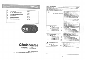 Handleiding Chubb Zeta 15E Kluis