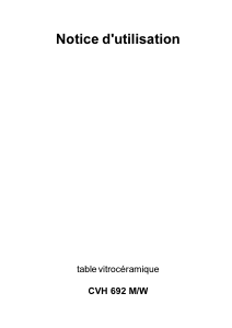 Mode d’emploi Faure CVH692W Table de cuisson
