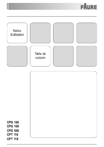 Mode d’emploi Faure CPG106N Table de cuisson