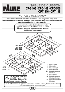 Mode d’emploi Faure CPT118N Table de cuisson