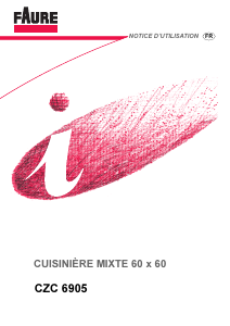 Mode d’emploi Faure CZC6905W Cuisinière