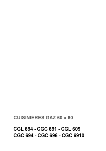 Mode d’emploi Faure CGC6910W-1 Cuisinière