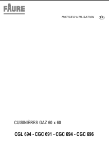 Mode d’emploi Faure CGC696R-1 Cuisinière