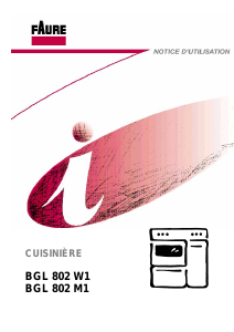 Mode d’emploi Faure BGL802M1 Cuisinière