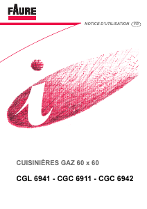 Mode d’emploi Faure CGC6911W Cuisinière