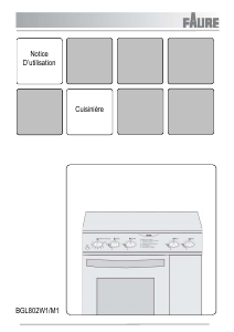 Mode d’emploi Faure BGL802W1 Cuisinière