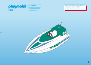 Manual Playmobil set 5833 Waterworld Speedboat with motor