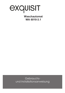 Bedienungsanleitung Exquisit WA 6010-3.1 Waschmaschine