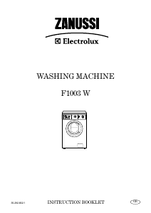 Handleiding Zanussi-Electrolux F 1003 W Wasmachine