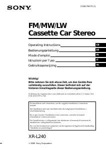 Mode d’emploi Sony XR-L240 Autoradio