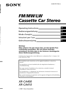 Mode d’emploi Sony XR-CA410 Autoradio