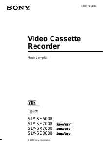 Mode d’emploi Sony SLV-SX700B Magnétoscope