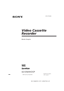 Mode d’emploi Sony SLV-E420VC Magnétoscope