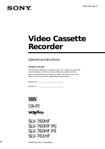 Handleiding Sony SLV-760HFPX Videorecorder