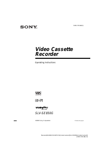 Manual Sony SLV-SE850G Video recorder