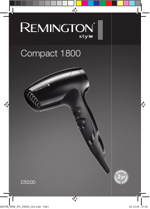 Kullanım kılavuzu Remington D5000 Compact 1800 Saç kurutma makinesi