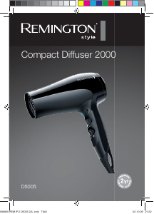Bruksanvisning Remington D5005 Compact Diffuser 2000 Hårtork