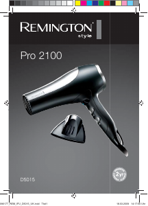 Εγχειρίδιο Remington D5015 Pro 2100 Πιστολάκι μαλλιών
