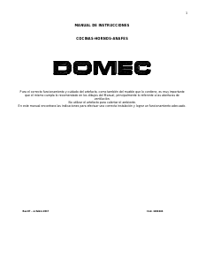 Manual de uso Domec HXCLPRS Horno