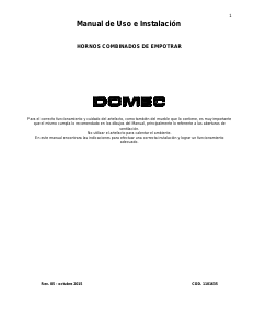 Manual de uso Domec HXRS18 Horno