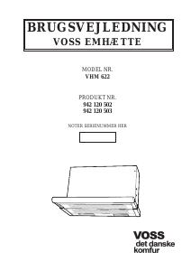 Brugsanvisning Voss VHM622-1 Emhætte