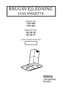 Brugsanvisning Voss VEM4610-AL Emhætte