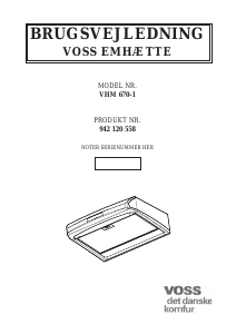 Brugsanvisning Voss VHM670-1 Emhætte