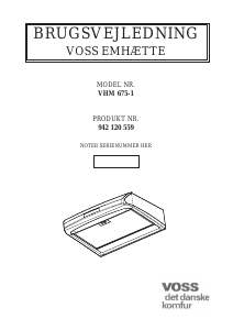 Brugsanvisning Voss VHM675-1 Emhætte