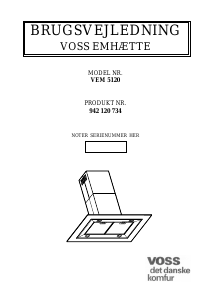 Brugsanvisning Voss VEM5120-AL Emhætte