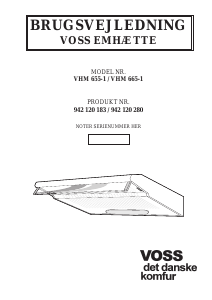 Brugsanvisning Voss VHM665-1 Emhætte