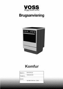 Brugsanvisning Voss ELK8100AL Komfur