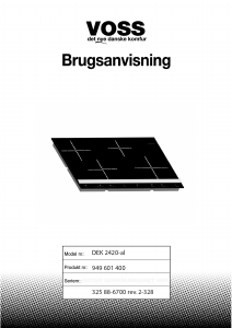 Brugsanvisning Voss DEK2420AL Kogesektion