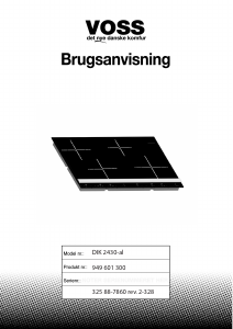 Brugsanvisning Voss DIK2430AL Kogesektion