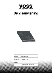 Brugsanvisning Voss DEK2210AL Kogesektion