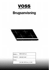 Brugsanvisning Voss DEK2425AL Kogesektion