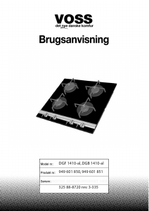 Brugsanvisning Voss DGF1410AL Kogesektion