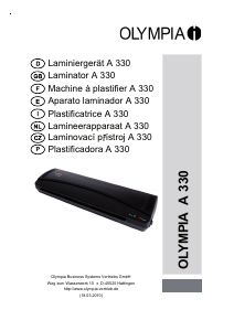 Mode d’emploi Olympia A 330 Plastifieuse