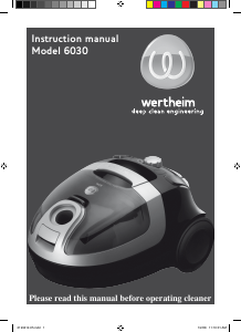 Bruksanvisning Wertheim W6035 Dammsugare
