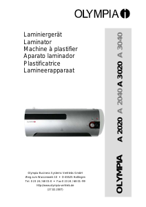 Manual Olympia A 2024 Laminator