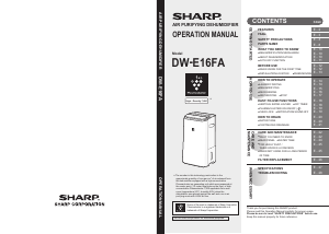 Handleiding Sharp DW-E16FA-W Luchtontvochtiger