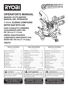 Bruksanvisning Ryobi TSS701 Kapsåg