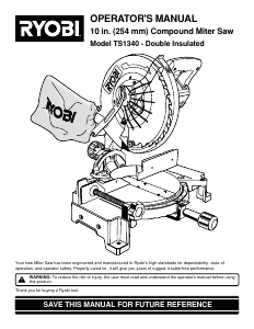 Handleiding Ryobi TS1346 Verstekzaag