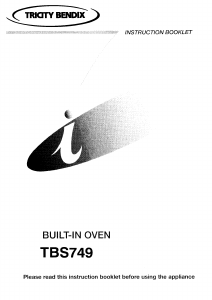 Handleiding Tricity Bendix TBS749WH1 Oven