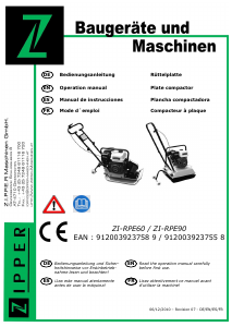 Manual de uso Zipper ZI-RPE90 Compactador de placa