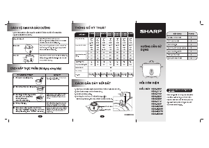 Hướng dẫn sử dụng Sharp KSH-206V Nồi cơm điện