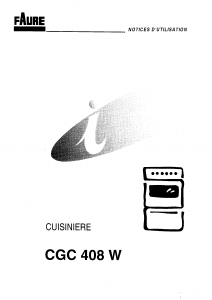 Mode d’emploi Faure CGC408W Cuisinière