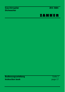 Handleiding Zanker ZKS5684S Vaatwasser